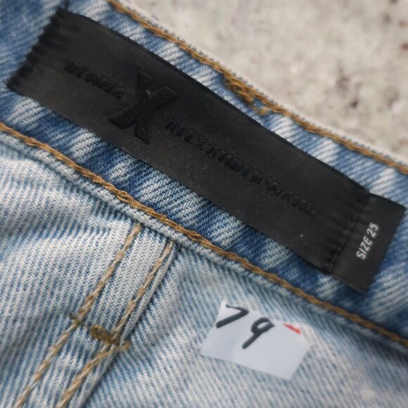 Womens Alexander Wang Blue (Item-79) Cult Straight Leg High-Rise Denim Jeans 25 - Picture 12 of 14